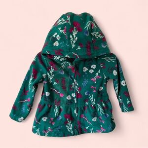 18 Month Toddler Baby Girl Long Sleeve Floral Fleece Sherpa Full Zip Up Shacket